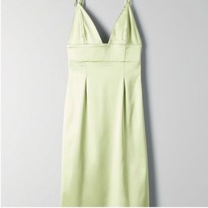 NWT Aritzia Wilfred Zadie Green Silk Midi Dress